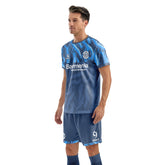 Men Customize Soccer Jersey with Short,  Print Your Name Number, Football Training Kit Lava Blue